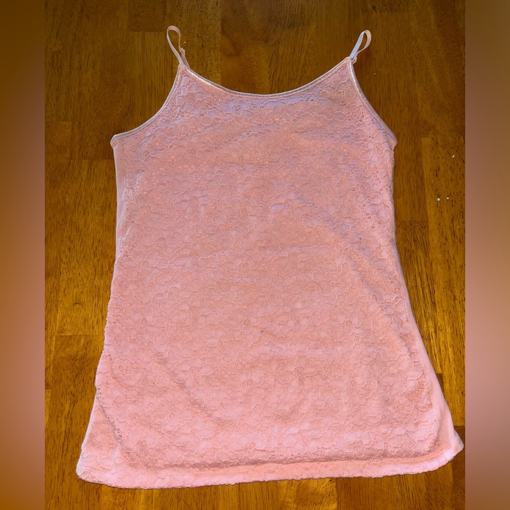Rue21 Pink Fitted Lace Front Camisole Top